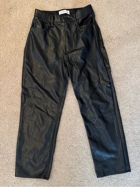 Abercrombie & Fitch Black Ankle Straight Ultra High Rise Pants